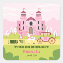 Royal Princess verjaardagsfeestje voor meisjes Vierkante Sticker