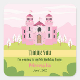 Royal Princess verjaardagsfeestje voor meisjes Vierkante Sticker