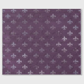 Royal Princess Violet Script Paars Fleur-de-lis Cadeaupapier (Vlak)