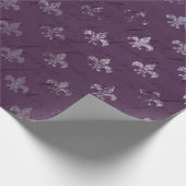 Royal Princess Violet Script Paars Fleur-de-lis Cadeaupapier (Hoek)