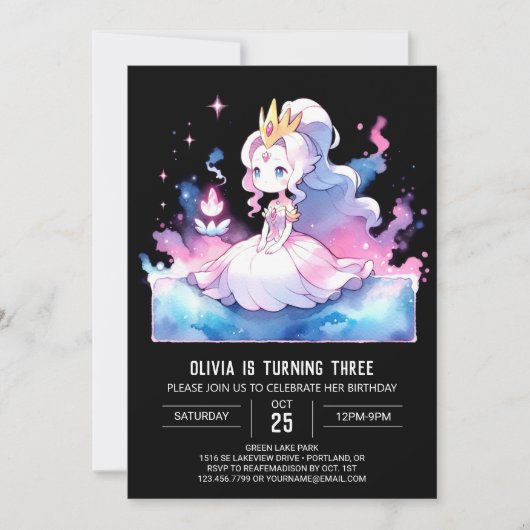 Royal Printable Prinses Verjaardag Kaart (Voorkant)