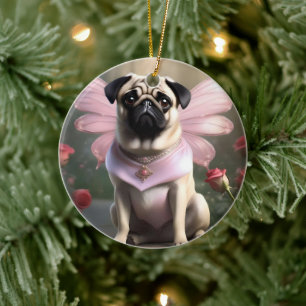 Royal Pug: De Prinses Sprookje van Betoverde Rijke Keramisch Ornament