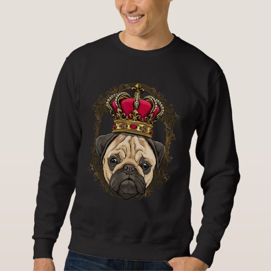 Royal Pug King Queen Princess Pug Mom Pug Dad Dog Trui (Voorkant)