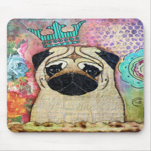 Royal Pug Muismat Shabby Chic Cottage-kleuren
