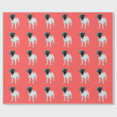 Royal Pug Wrapping Papier in Koraal (Vlak)