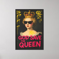 Royal Punk Graffiti Queen Canvas Kunstdruk