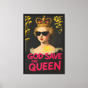 Royal Punk Graffiti Queen Canvas Kunstdruk Afdruk