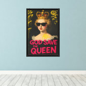 Royal Punk Graffiti Queen Canvas Kunstdruk Afdruk (Insitu (Houten vloer))