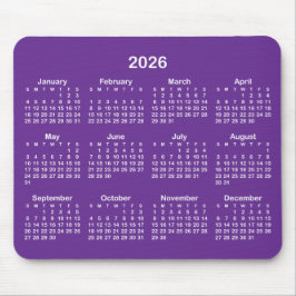 Royal Purple and White 2026 Calendar Muismat