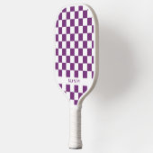 Royal Purple Checkerboard Custom Name Pickleball Paddle (Links)