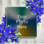 Royal Purple Flowers Photo Lijst - Fotosculptuur Staand Fotobeeldje<br><div class="desc">Heldere en mooie paarse clematis bloemen met wit houten achtergrondfestiviteiten op het lijst van foto's. Unieke manier om speciale foto's te tonen. Lijst kan in verschillende grootten worden besteld. Voeg uw foto in verstrekte sjabloon toe. Clematis is de koningin van bloeiende wijnstokken. U kunt ook genieten van de vele andere...</div>