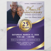 Royal Purple & Gold Church Anniversary Flyer (Voorkant)