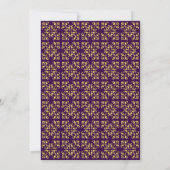Royal Purple Gold Ornate Crown Wedding Invitation Kaart (Achterkant)