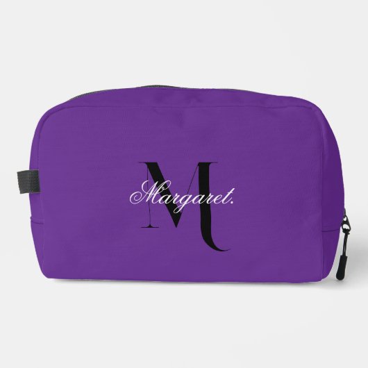 Royal Purple Monogram Dopp Kit With Custom Name Toilettasje (Voorkant)