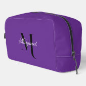 Royal Purple Monogram Dopp Kit With Custom Name Toilettasje (Rechterhoek)