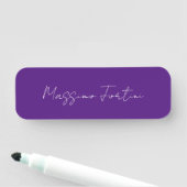 Royal Purple Plain Elegant Minimalist Calligraphy Naamplaatje (In situ)
