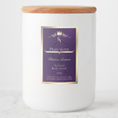 Royal Purple Product Label Gold Frame and Monogram Voedselcontainer Etiket (Voorkant)