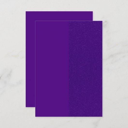Royal Purple Split‑Glitter Response Card - Aangepa RSVP Kaartje (Voorkant / Achterkant)