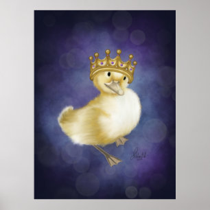 Royal Quackery: Gele eendje met gouden kroon Poster