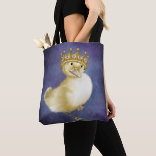 Royal Quackery: Gele eendje met gouden kroon Tote Bag