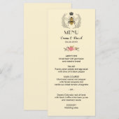 Royal Queen Bee Laurel Wreath Floral Wedding Menu (Voorkant / Achterkant)