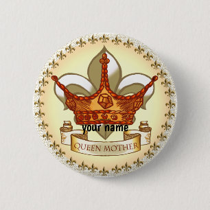 Royal Queen Mother-pinknop Ronde Button 5,7 Cm