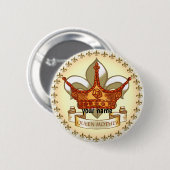 Royal Queen Mother-pinknop Ronde Button 5,7 Cm (Voorkant /achterkant)