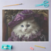 Royal Queen White Cat Decoupage Tissuepapier (Craft)