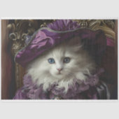 Royal Queen White Cat Decoupage Tissuepapier (Voorkant)