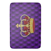 Royal Queen's Crown & Faux Paarse Pintucks Badmat (Voorkant Verticaal)