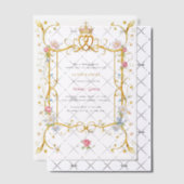 Royal Quinceañera Floral Goud Verjaardagsfeest Vellum Uitnodigingen (Offset (Uitnodiging))