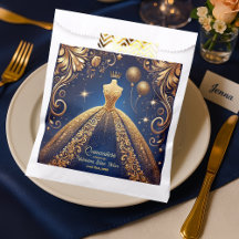 Royal Quinceañera Gold en Navy Princess Thema