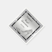 Royal Quinceañera Zilveren Juweel Stiletto Servetten (Hoek)