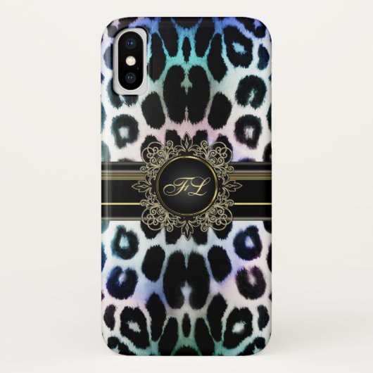 Royal Rainbow Leopard gepersonaliseerd iPhone X Ho Case-Mate iPhone Case (Achterkant)