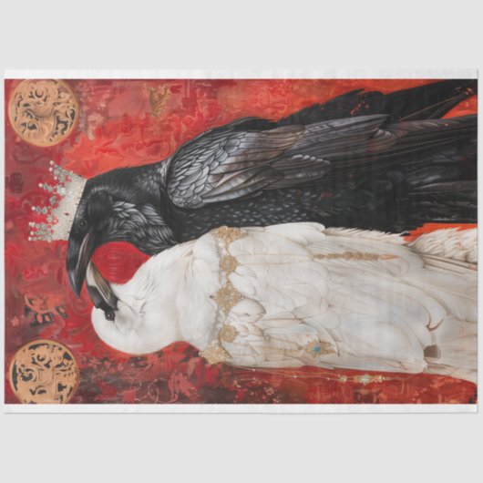 Royal Raven Romance Decoupage Tissuepapier (Voorkant)