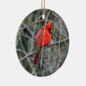 Royal Red Cardinaal Ceramic Ornament (Rechts)