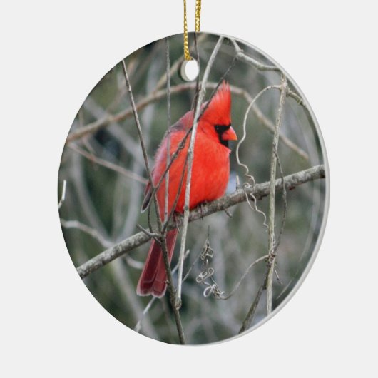 Royal Red Cardinaal Ceramic Ornament (Links)