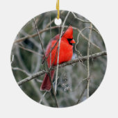 Royal Red Cardinaal Ceramic Ornament (Achterkant)