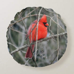 Royal Red Cardinale Round Pillow Rond Kussen