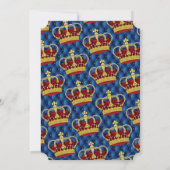 Royal Red Crown & Royal Blue Regal Baby Boy Shower Kaart (Achterkant)