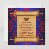 Royal Red en Blue Prince Baby shower Kaart (Achterkant)
