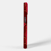 Royal Red en Gold Art Deco Patroon Case-Mate iPhone Case (Achterkant / Rechts)