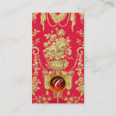 ROYAL RED FRENCH FLORAL, STROOMVAL, ROZEN VISITEKAARTJE (Achterkant)