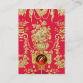 ROYAL RED FRENCH FLORAL, STROOMVAL, ROZEN VISITEKAARTJE (Achterkant)