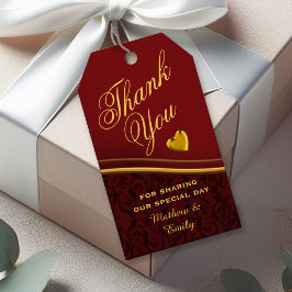 Royal Red gepersonaliseerd dank u bruiloft gunst Cadeaulabel