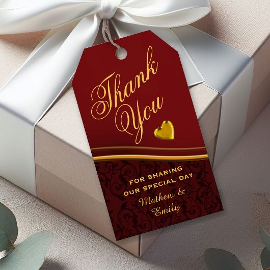 Royal Red gepersonaliseerd dank u bruiloft gunst Cadeaulabel