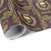 Royal Red & Gold King van de dode verjaardag Cadeaupapier (Rol Hoek)