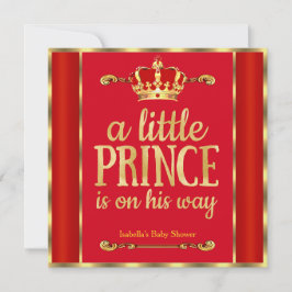 Royal Red Gold Prince is onderweg naar Baby shower Kaart