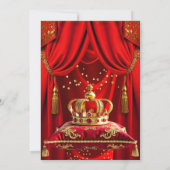 Royal Red Gold Queen Crown Birthday Party Kaart (Achterkant)