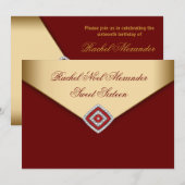 Royal Red Gold Sweet Sixteen Kaart (Voorkant / Achterkant)